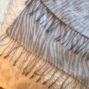 Sparkly Silver/Grey zebra print scarf